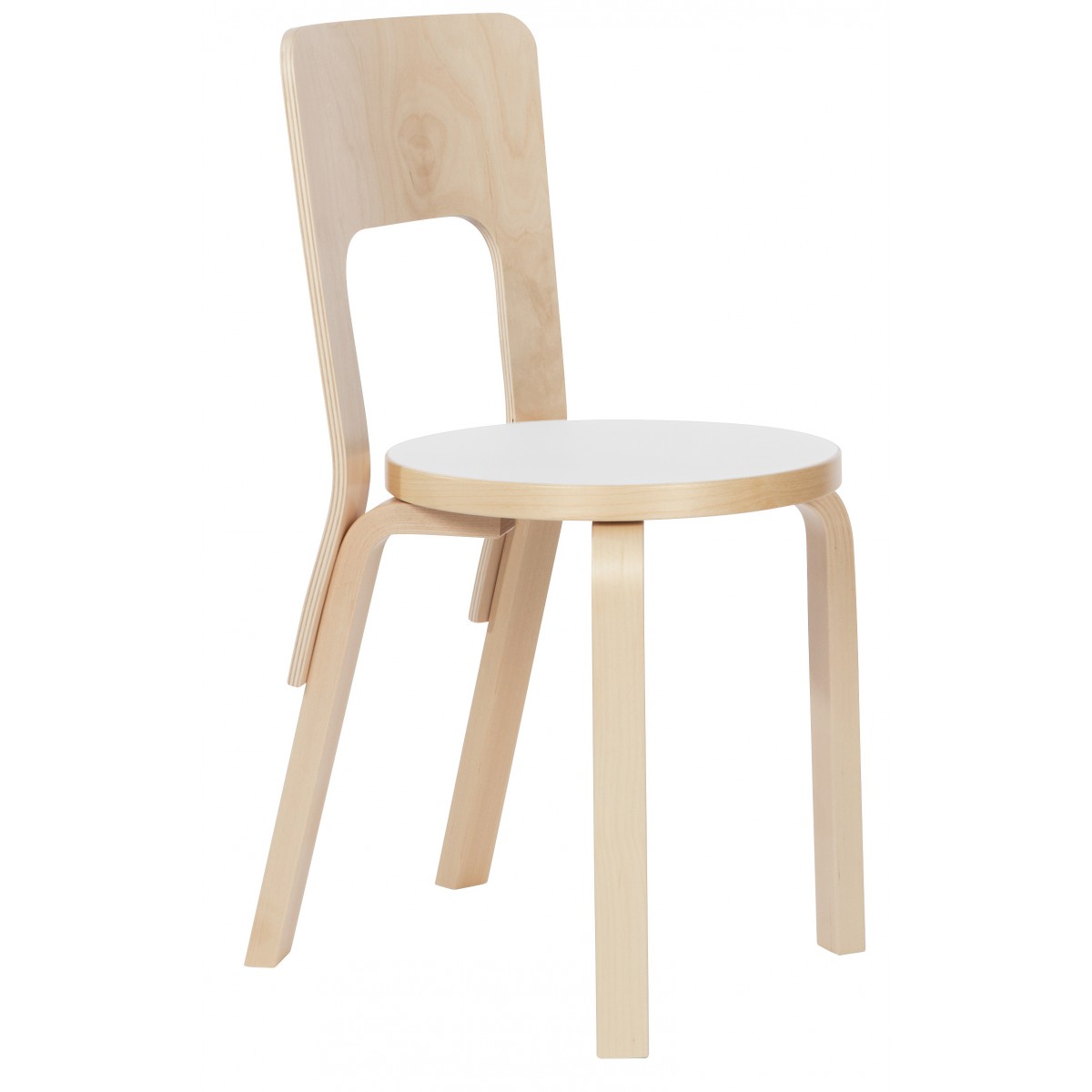 bouleau + HPL blanc - chaise 66