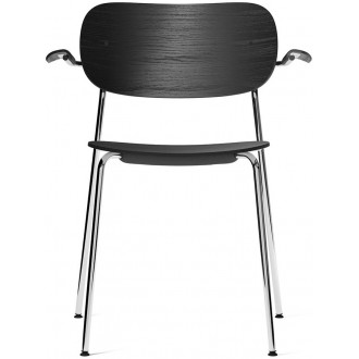 with armrests - black oak / chrome frame - Co chair