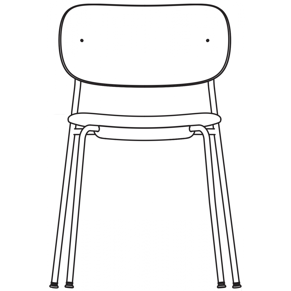 sans accoudoirs - dossier bois / assise rembourrée - Co Chair