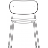 without armrests - wooden backrest + upholstered seat - Co chair