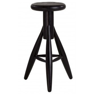 black lacquered oak - Rocket stool