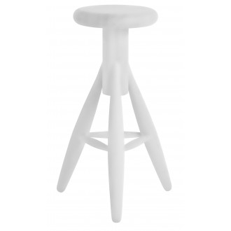 white lacquered oak - Rocket stool