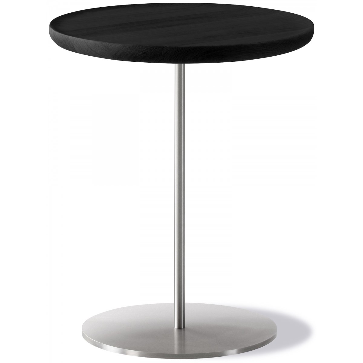 black lacquered oak / stainless steel, brushed - side table Pal 6751