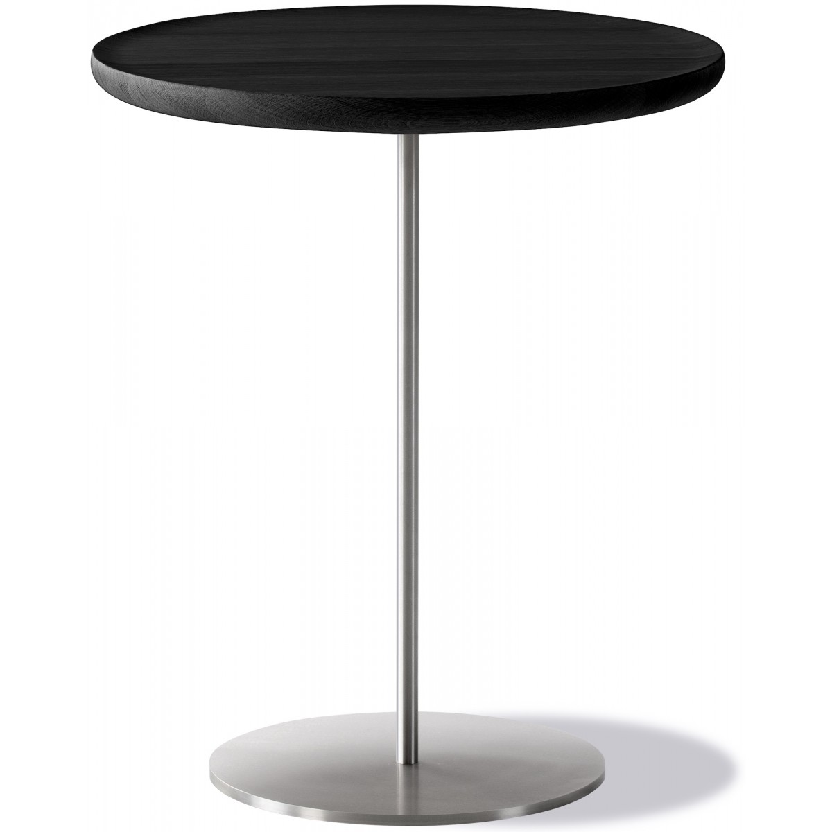 black lacquered oak / stainless steel, brushed - side table Pal 6755