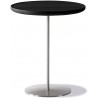 black lacquered oak / stainless steel, brushed - side table Pal 6755