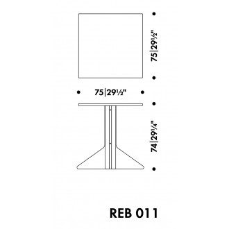 75 x 75 x H74 cm - Table Kaari REB 011