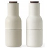 sand / walnut lid - set of 2 Bottle Grinders Ceramic