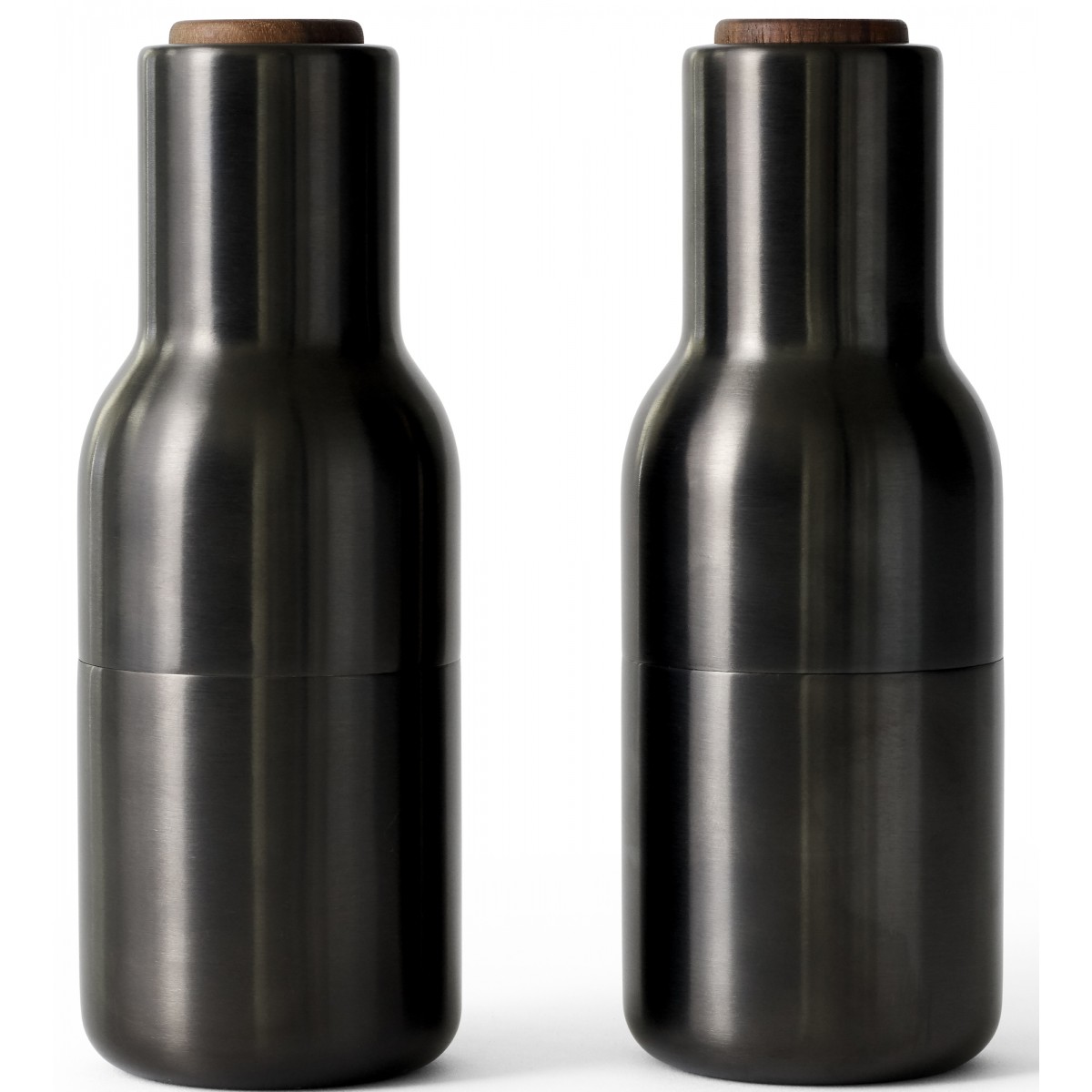 bronzed brass / walnut lid - set of 2 Bottle Grinders