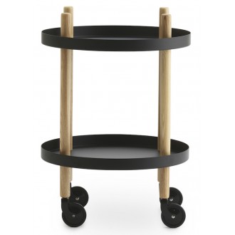 table Block ronde - Frêne naturel / Noir