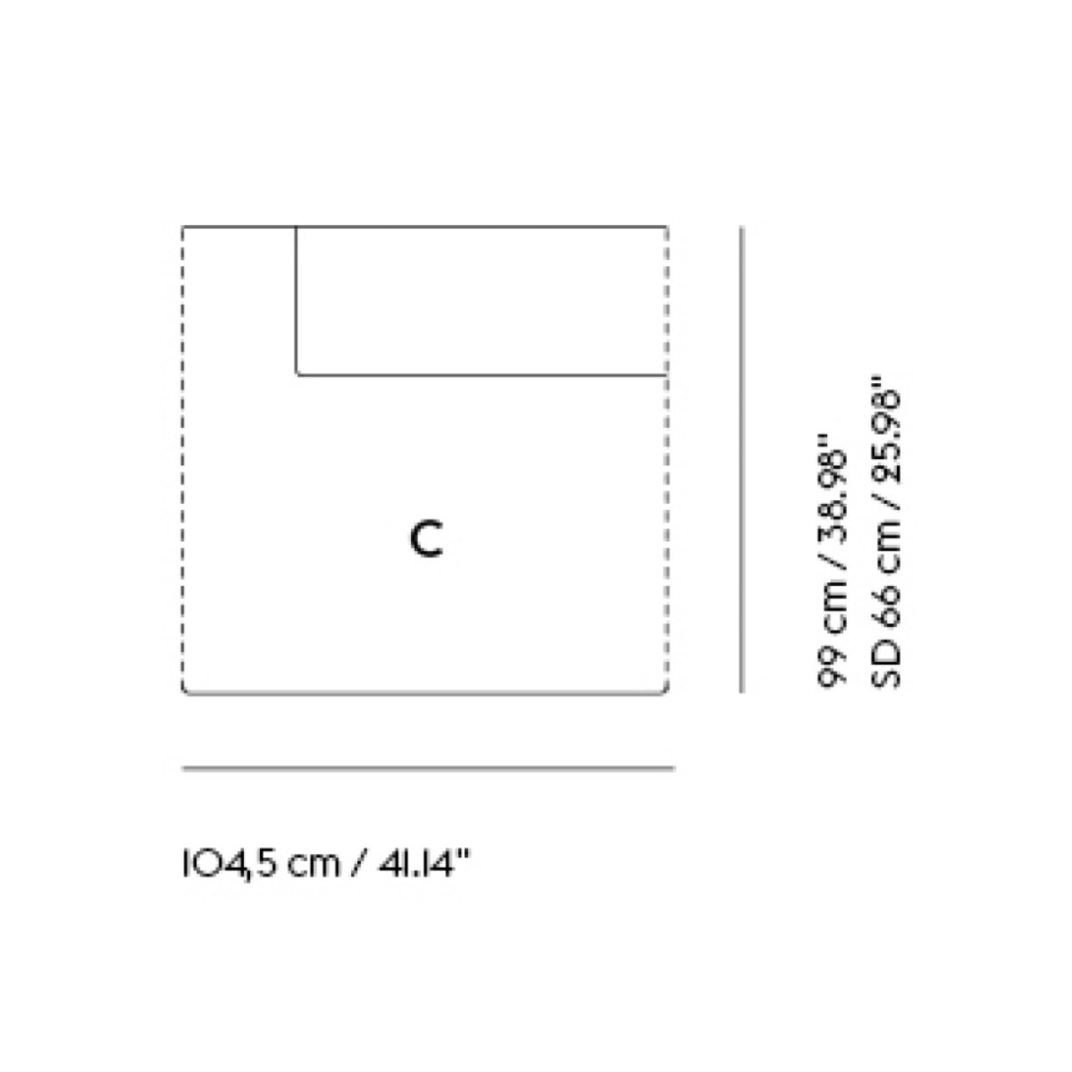 Extérieur gauche sans accoudoir – Connect Soft – module C