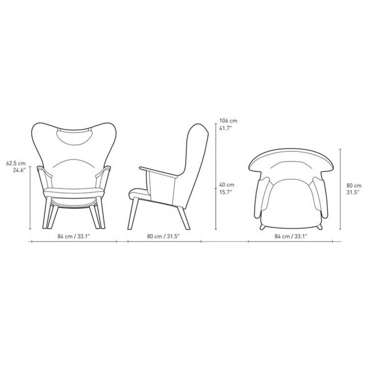 fauteuil CH78 (têtière non incluse)