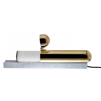 white marble – varnished brass– ISP table lamp