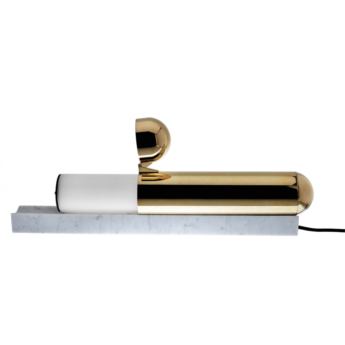 white marble – varnished brass– ISP table lamp