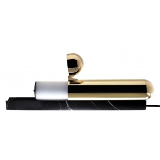black marble – varnished brass – ISP table lamp