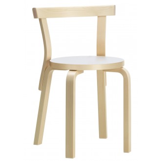 assise stratifié blanc/bouleau naturel - chaise 68
