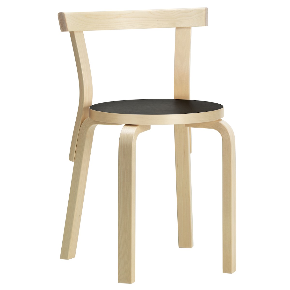 assise lino noir/bouleau naturel - chaise 68