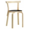 black linoleum seat/natural birch - 68 chair