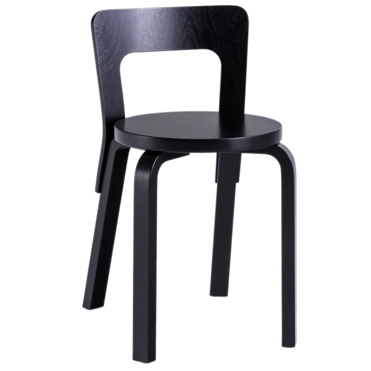 black lacquered birch - 65 chair