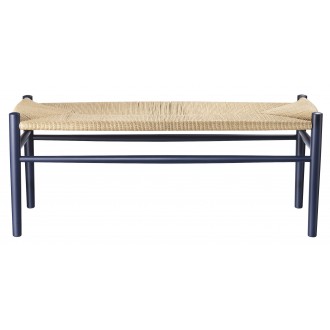 SOLD OUT beech steel blue / natural paper cord - J83B bench