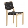 bouleau naturel + tressage noir - chaise 611
