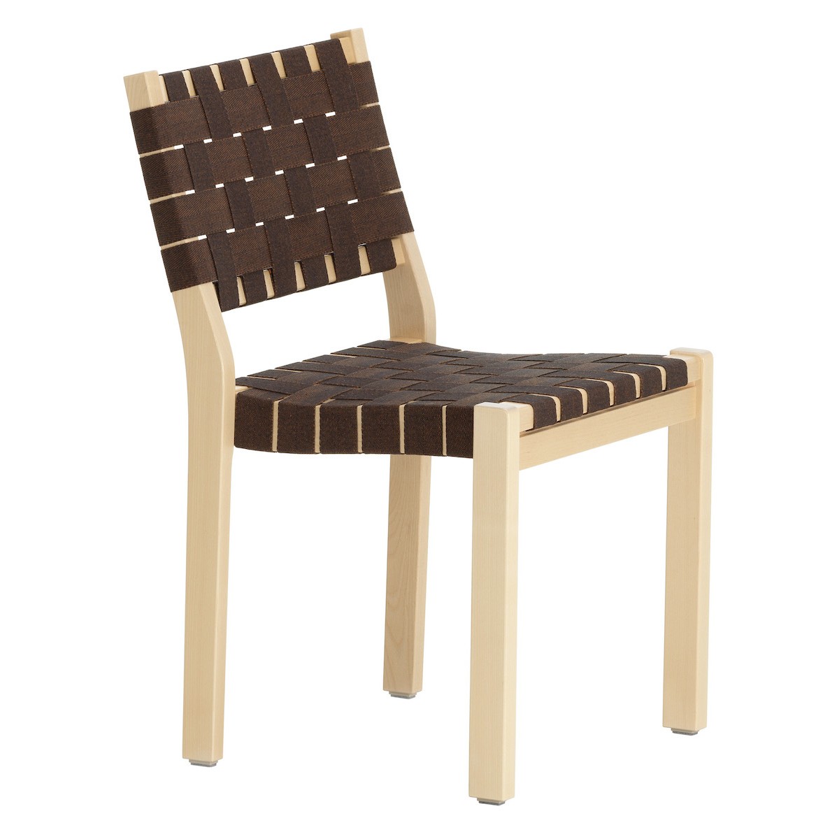 natural birch + black/brown webbing - Chair 611