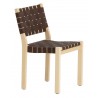 bouleau naturel + tressage noir/marron - chaise 611