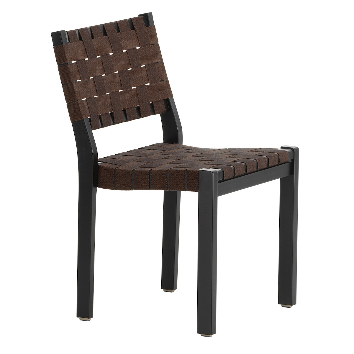 bouleau noir + tressage noir/marron - chaise 611