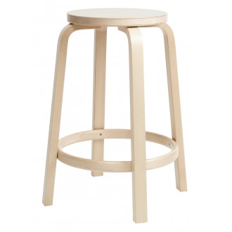 H65cm - natural lacquered birch - 64 bar stool