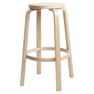 H75cm - natural lacquered birch - 64 bar stool