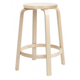 H65cm - White HPL + birch - 64 bar stool