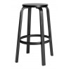 H75cm - black lacquered birch - 64 bar stool