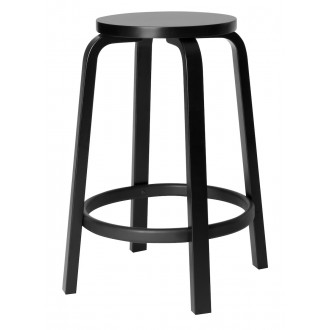 H65cm - black lacquered birch - 64 bar stool