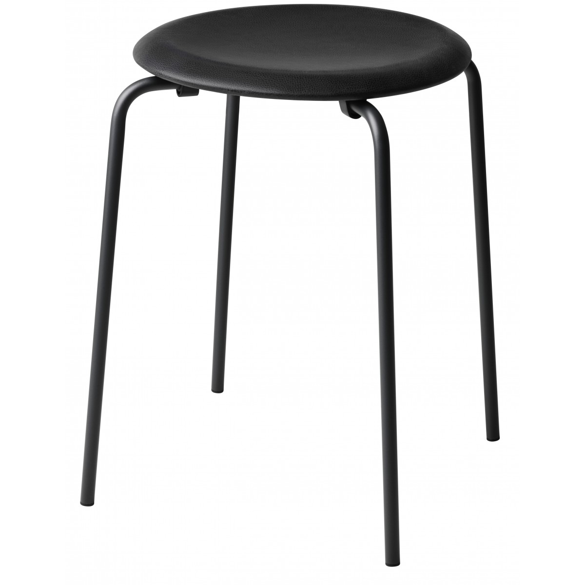 Dot stool – black Intense leather / matt black