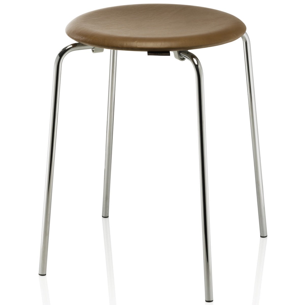 Dot stool – Walnut Wild leather / chrome