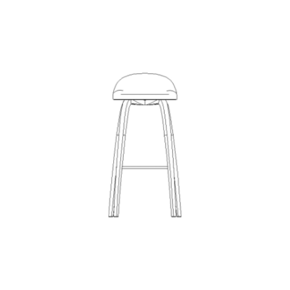 Un-Upholstered wooden legs - 3D stool