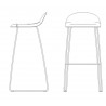 fully upholstered - sledge base - 3D stool