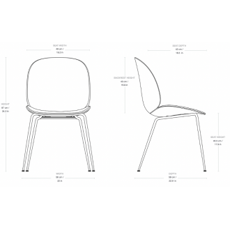 Plastic Beetle chair – front upholstered