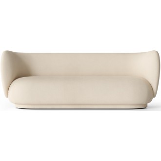 Brushed off-white fabric - Rico 4-seater sofa