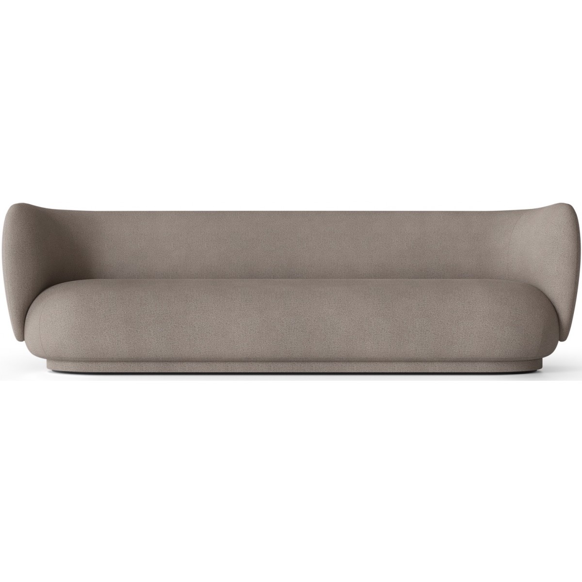 Brushed warm grey fabric - Rico 4-seater sofa