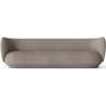 Brushed warm grey fabric - Rico 4-seater sofa