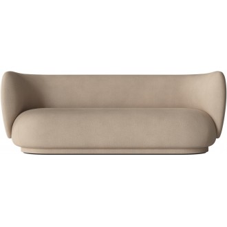 Brushed sand fabric - Rico 3-seater sofa