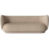 Brushed sand fabric - Rico 3-seater sofa
