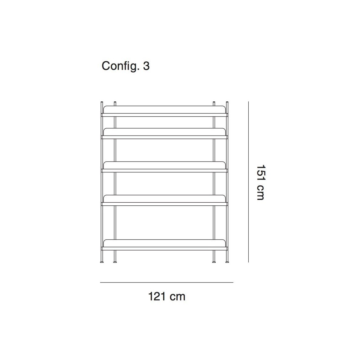 configuration 3 - Compile shelving system