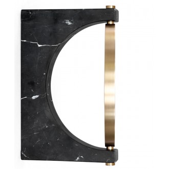 Pepe Marble mirror – Brass - black marble
