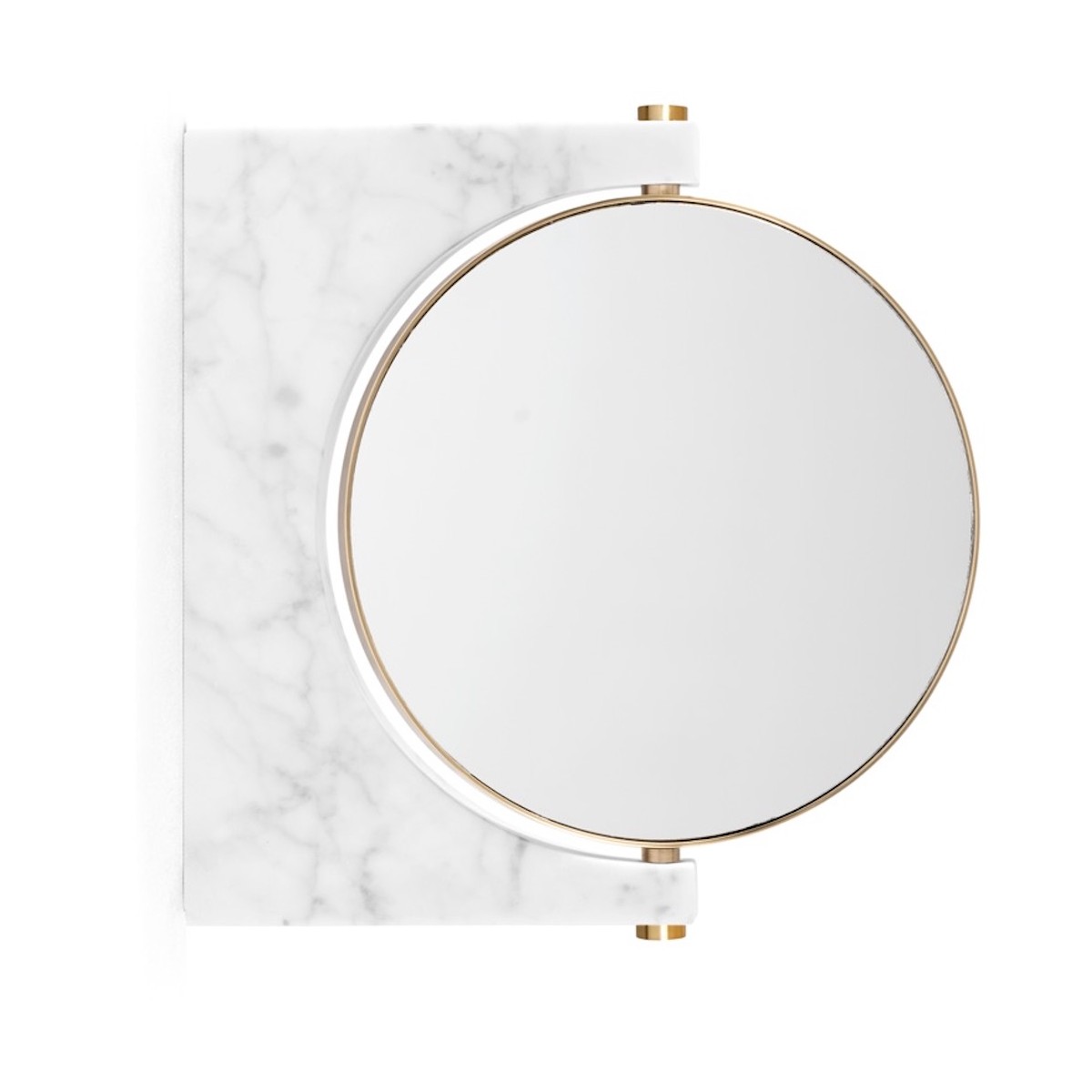 Pepe Marble mirror – Brass - white marble