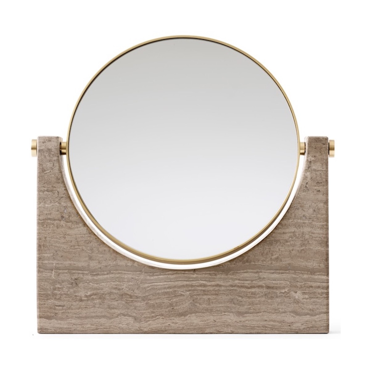 Miroir Pepe Marble – Laiton marbre brun poli – à poser