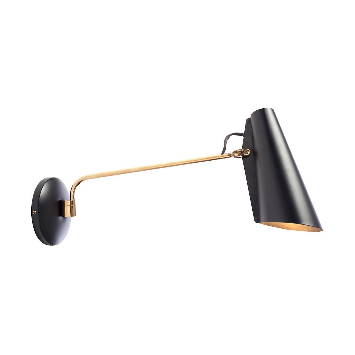 black / brass - Birdy long wall lamp
